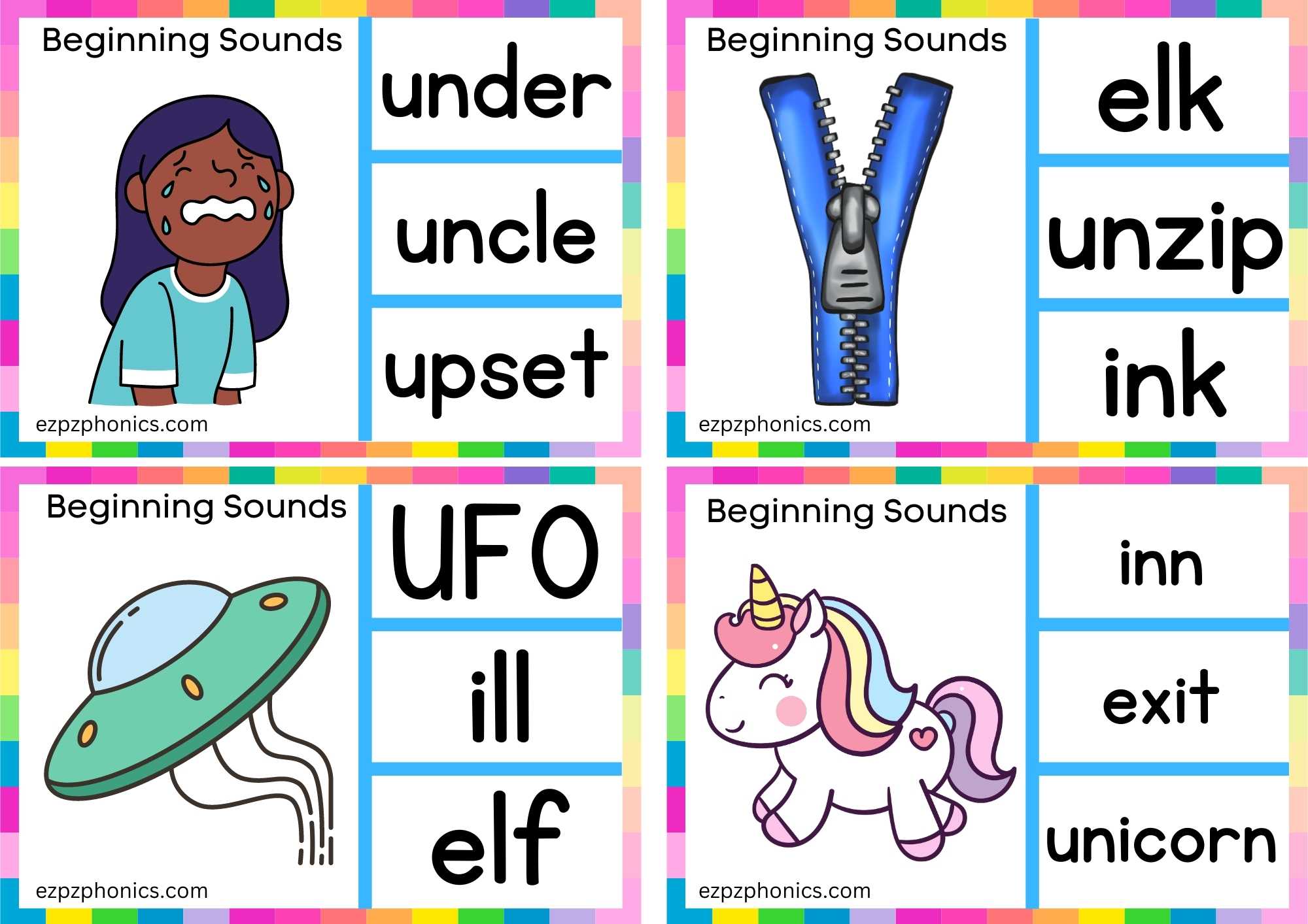 Letter U Look At The Image And Clip The Correct Word Group 2